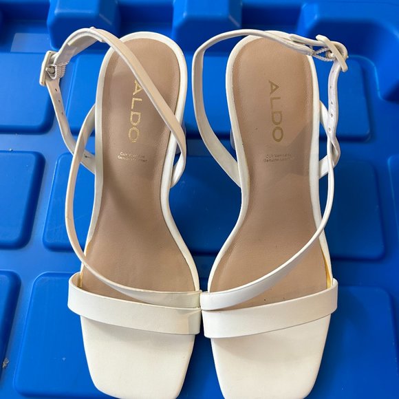 ALDO Adiemwen gradient pink block heel strapped  sandals in white - Picture 1 of 2